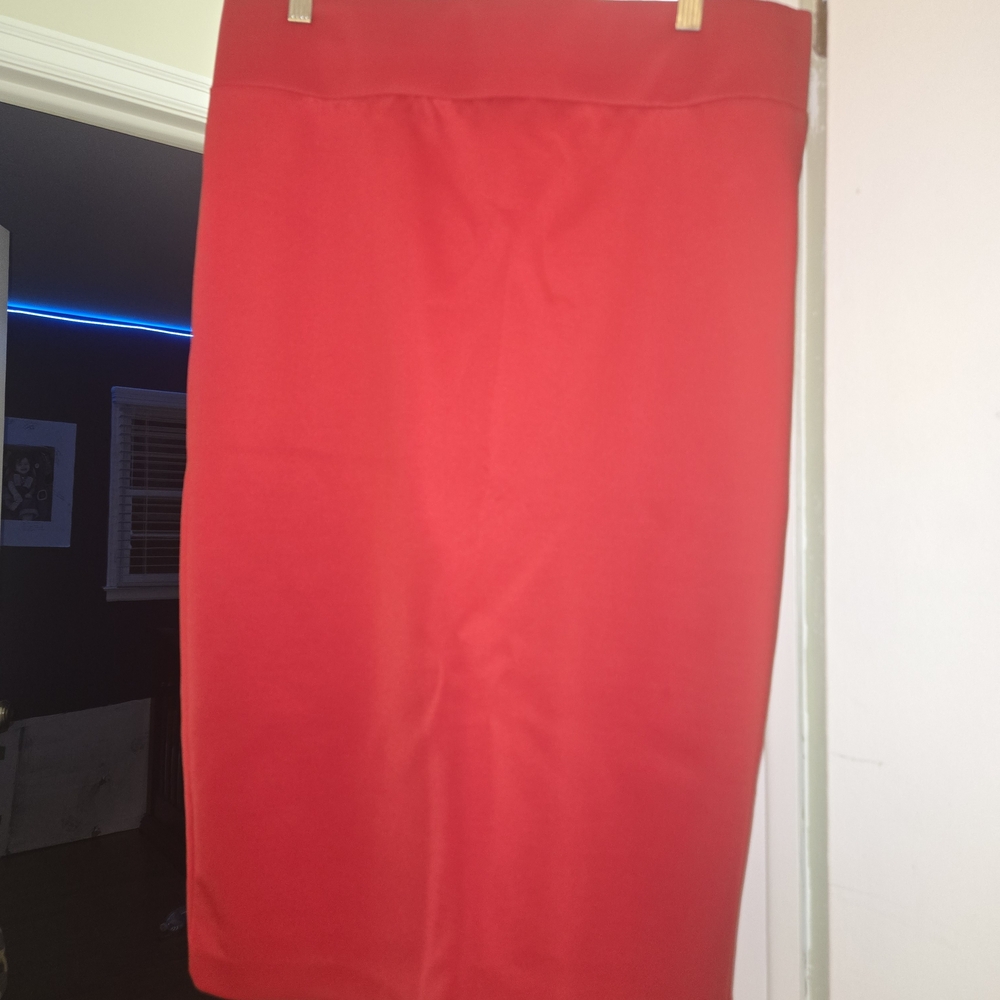 Eloquii Red Midi Pencil Skirt for Night Out